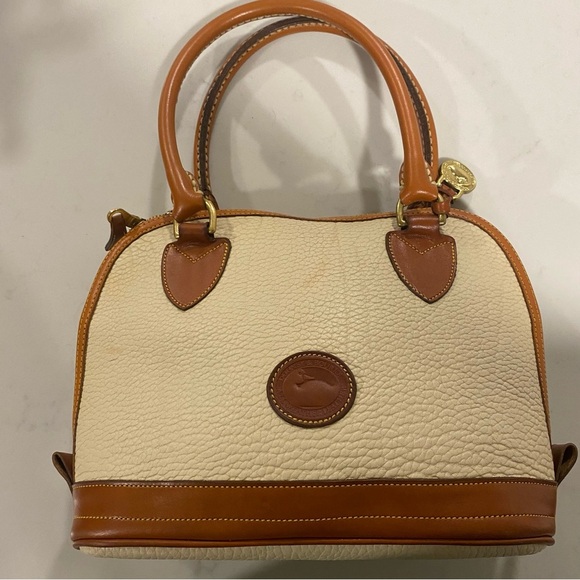 Dooney & Bourke Handbags - Dooney & Bourke Tan and Cream Satchel, EUC